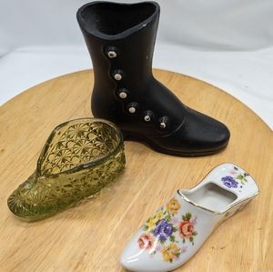 Collector shoe collection: glass,china, metal